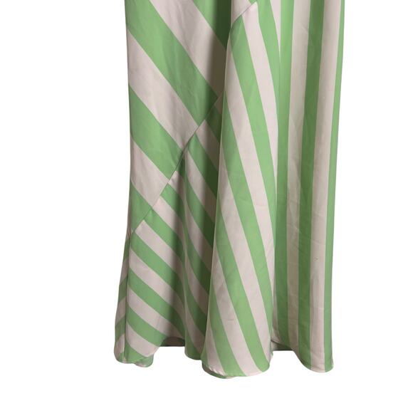 Saunders Collective Mint Imman Striped Sleeveless V-Neck Slip Midi Dress Size 12 - Picture 9 of 13